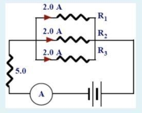 Calculate the current through the ammeter (look at photo)-example-1