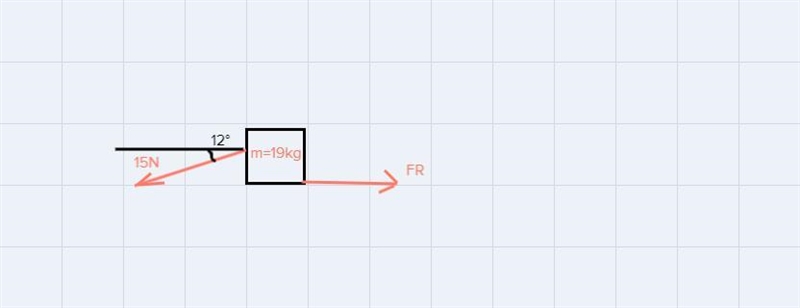 A shopper is pushing a cart as shown. He applies a force of 15N at 12 degrees below-example-1