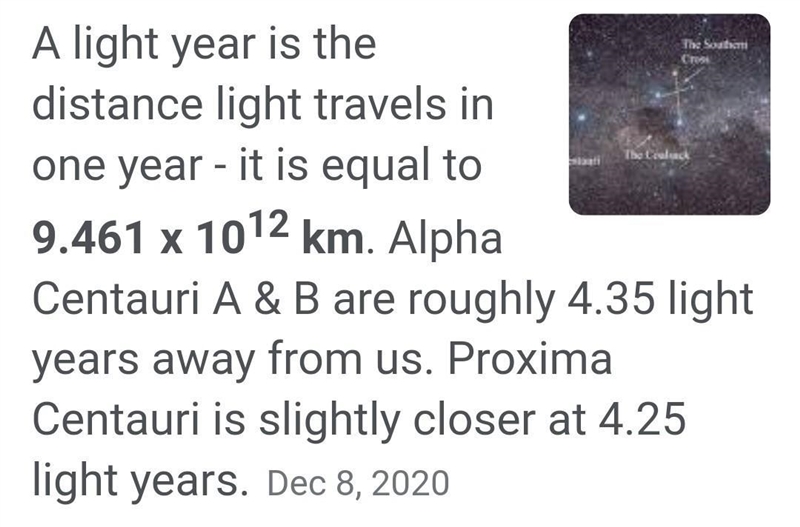 In astronomy, distances are often expressed in lightyears. One lightyear is the distance-example-1