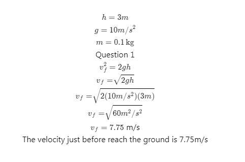 An Apple sits on a table which is 3 m above the floor. The acceleration due to gravity-example-1