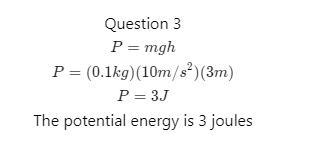 An Apple sits on a table which is 3 m above the floor. The acceleration due to gravity-example-3