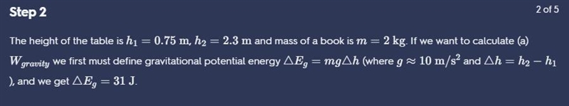 A 5.0 kg book is lying on a 0.25 meter high table. You pick it up and place itn on-example-2