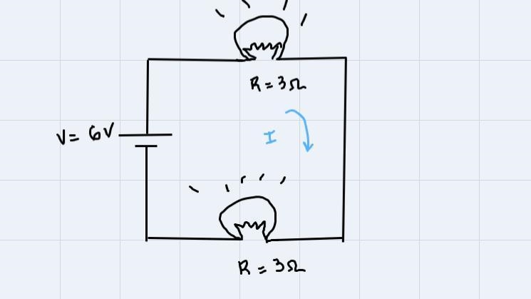 In a simple circuit a 6-volt dry cell pushes charge through a single lamp which has-example-1