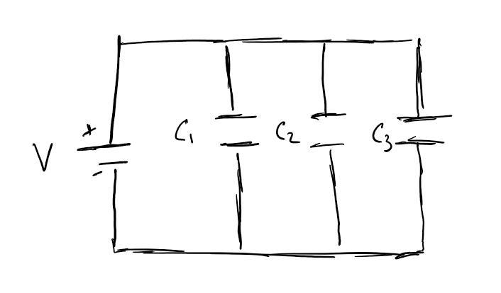 Calculate the total capacitance of three capacitors 30µF, 20µF & 12µF connected-example-1