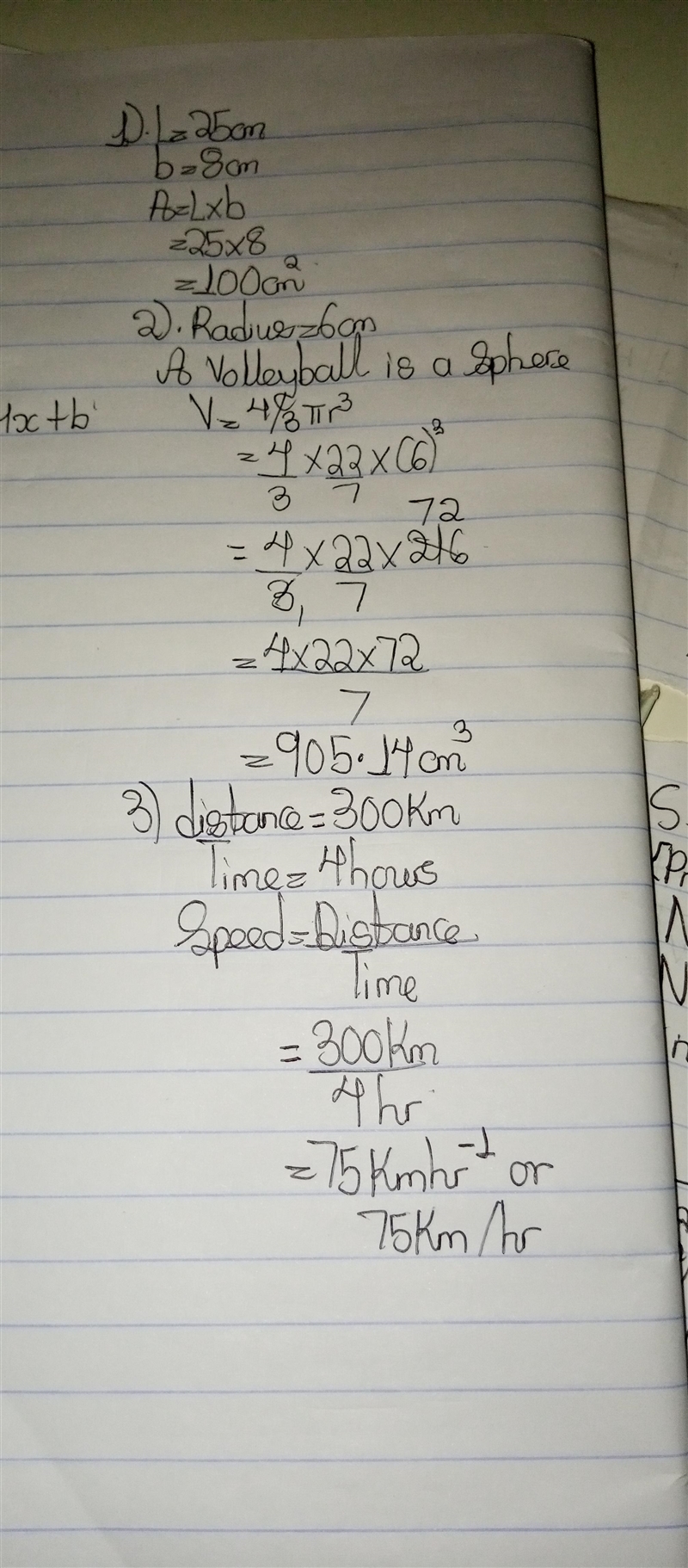 1)The length of a rectangular box is 25 cm annd its breadth is 8 cm. Calculate its-example-1