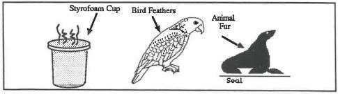 16.The materials in the pictures below trap air. They act as as good insulator against-example-1