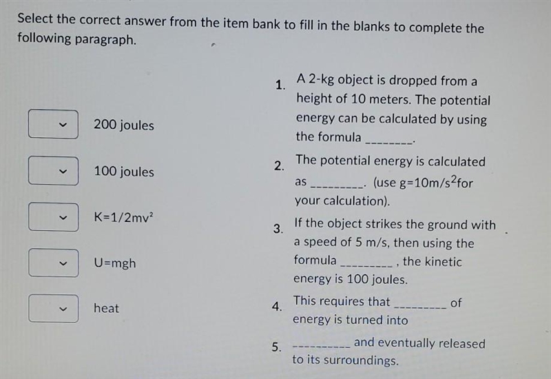 Select the correct answer from the item bank to fill in the blanks to complete the-example-1