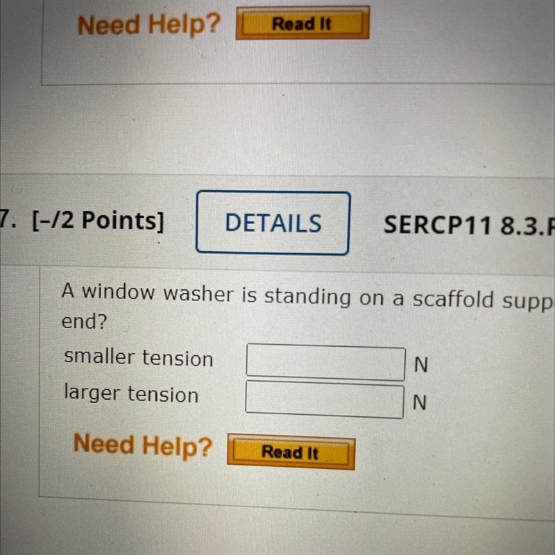 A window washer standing on a scaffold supported by a vertical rope at each end. The-example-1