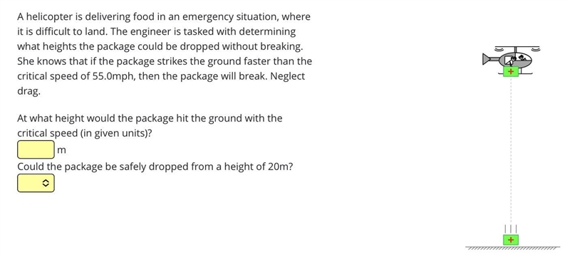 A helicopter is delivering food in an emergency situation, where it is difficult to-example-1