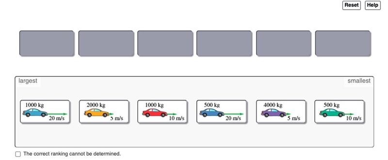 Rank these automobiles based on the magnitude of their momentum before the brakes-example-1