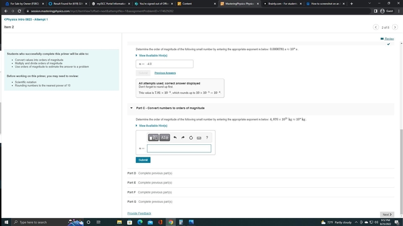 Determine the order of magnitude of the following small number by entering the appropriate-example-1