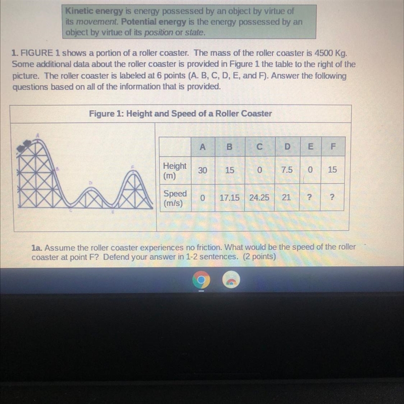 la Assume the roller coaster experiences no friction. What would be the speed of the-example-1