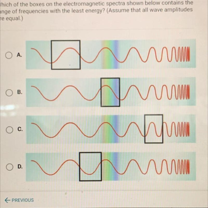 Which of the boxes on the electromagnetic spectra shown below contains therange of-example-1