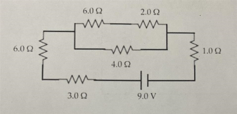 For the following circuit, find the total resistance and current, then find the currentand-example-1