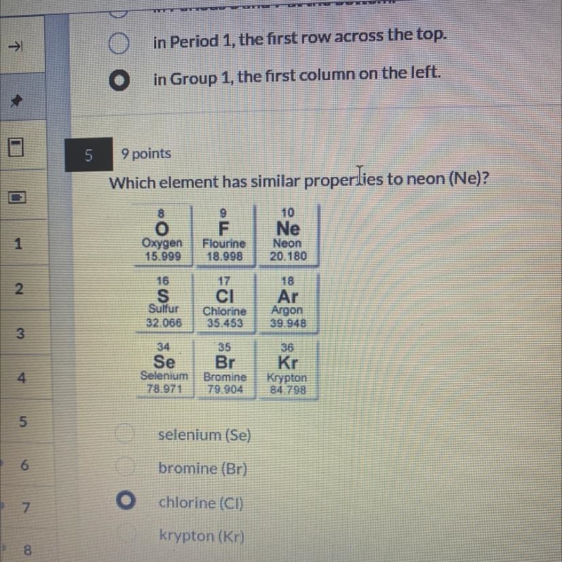 Which element has similar properties to neon-example-1