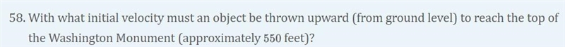 assume the accleration of the object is a(t) = -32 feet per second per second. (Neglect-example-1