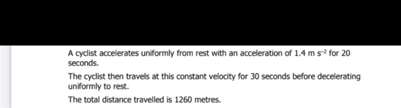 A cyclist accelerates uniformly from rest with an acceleration of 1.4 m s^-2 for 20seconds-example-1