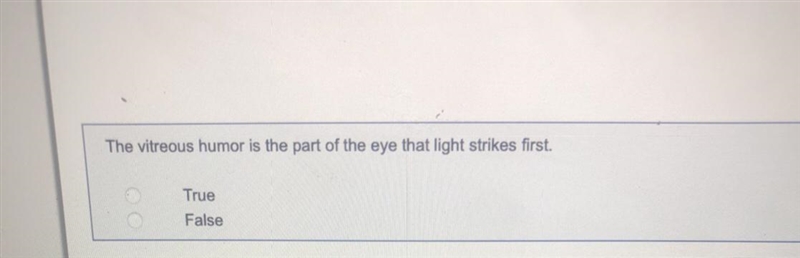 The vitreous humor is part of eye that light strikes first-example-1