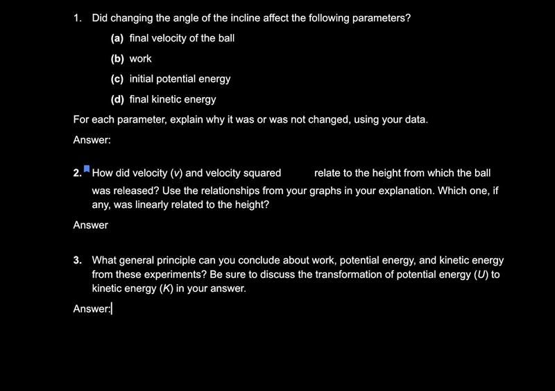 I need help answering these questions using my experiment results. I will send you-example-1