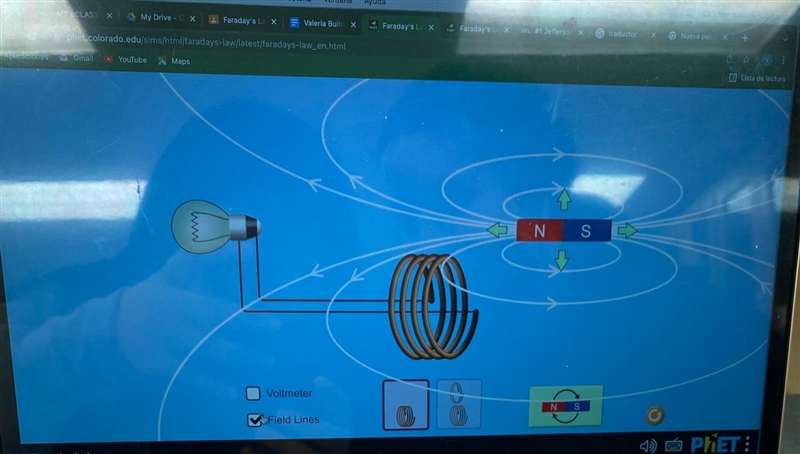 Hi can someone help me please.How does the voltage change as you move the south side-example-1