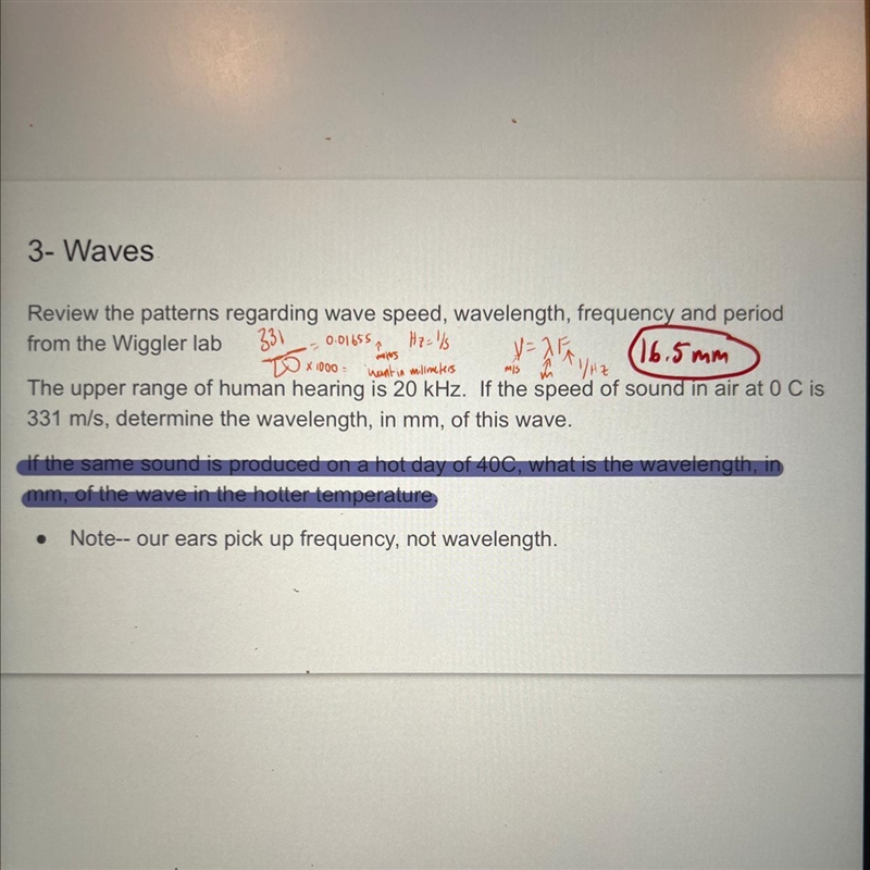 It was the same sound as produced on a hot day of 40°C what is the wave length in-example-1