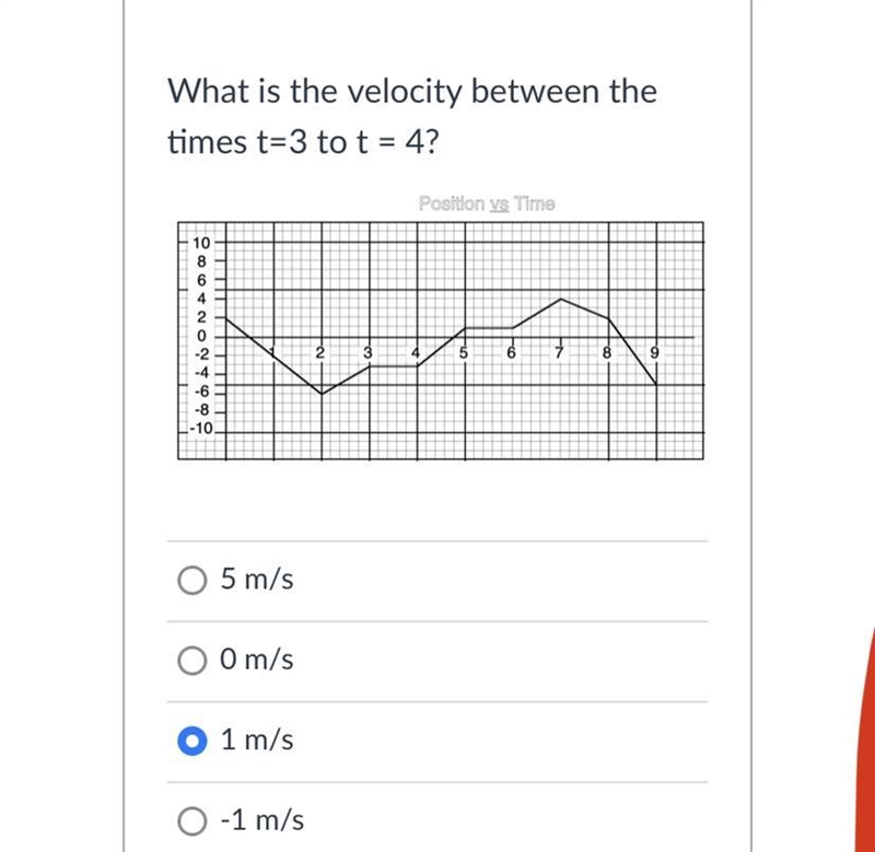 What is the velocity between the times t=3 to t = 4?-example-1