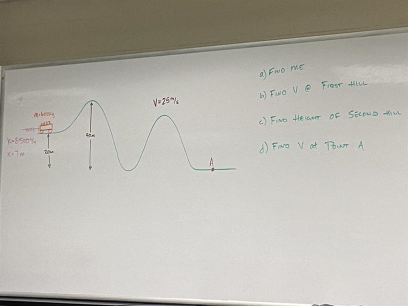 FIND MEFIND V AT THE FIRST HILLFIND HEIGHT OF THE SECOND HILLFIND V AT POINT A-example-1