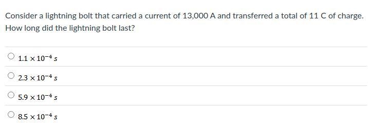 Consider a lightning bolt that carried a current of 13,000 A and transferred a total-example-1