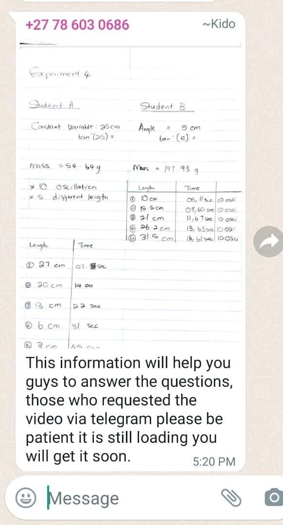 given the question on measuring gravitational acceleration with a pendulum and given-example-1