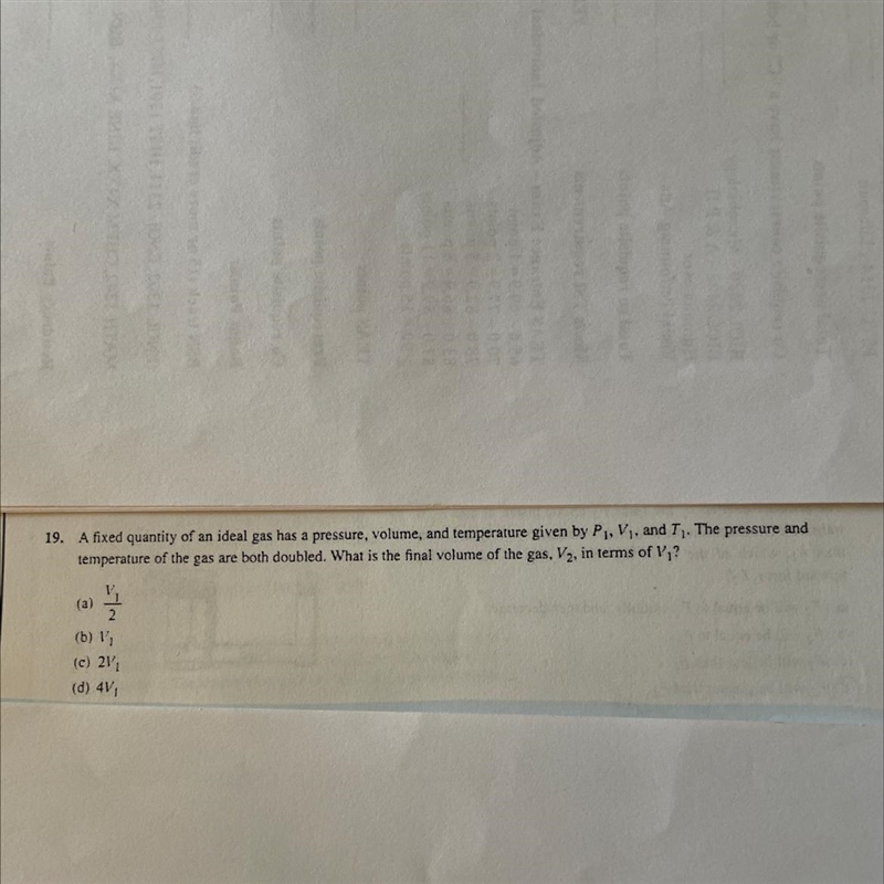 A fixed quantity of an ideal gas has a pressure, volume, and temperature given by-example-1