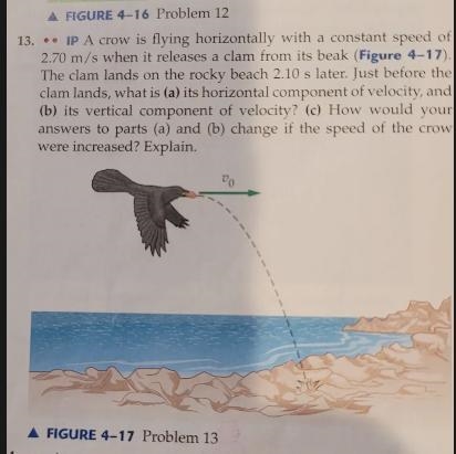 A crow is flying horizontally with a constant speed of 2.70m/s when it releases a-example-1