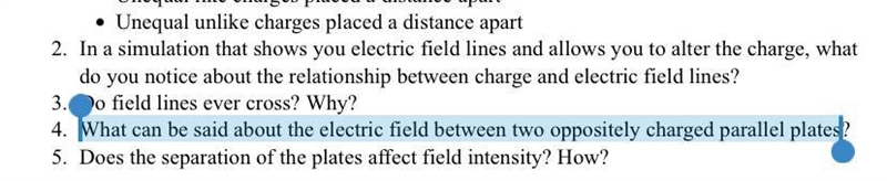 What can be said about the electric field between two oppositely charged parallel-example-1