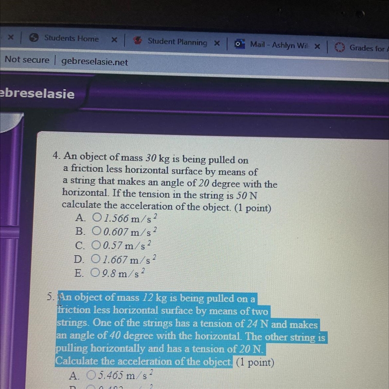 4. An object of mass 30 kg is being pulled ona friction less horizontal surface by-example-1