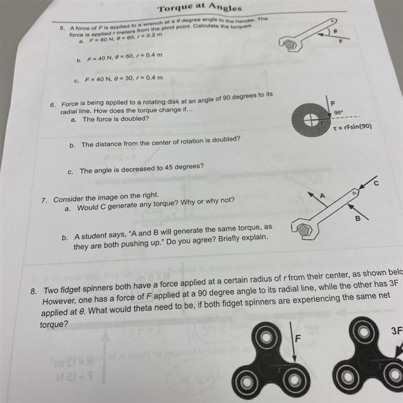 6. Force is being applied to a rotating disk at an angle of 90 degrees to itsradial-example-1