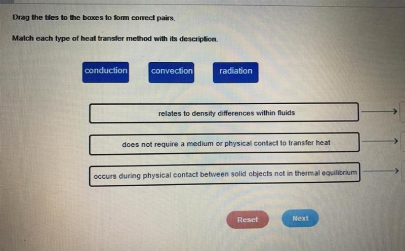 Match each type of heat transfer method with its description.-example-1