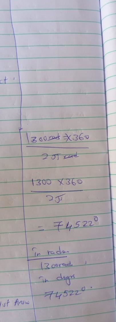 An airplane propeller rotates with an angular speed of 260rad/s. Through what angle-example-2