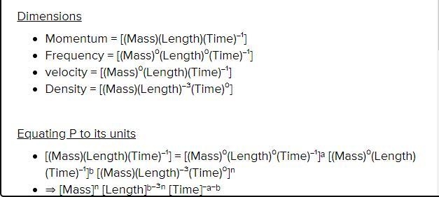 If Frequency F, velocity v, and density D are considered fundamental units, the dimensional-example-1