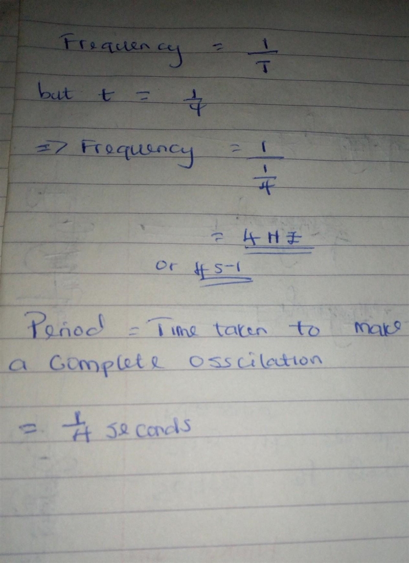 You are taking measurements of sound waves. Every ¼ second, the sound waves pass your-example-1