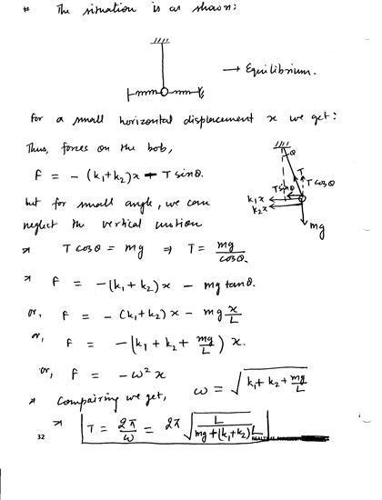 a mass m at the end of a massless rod of length l swings as a pendulum with two horizontal-example-1