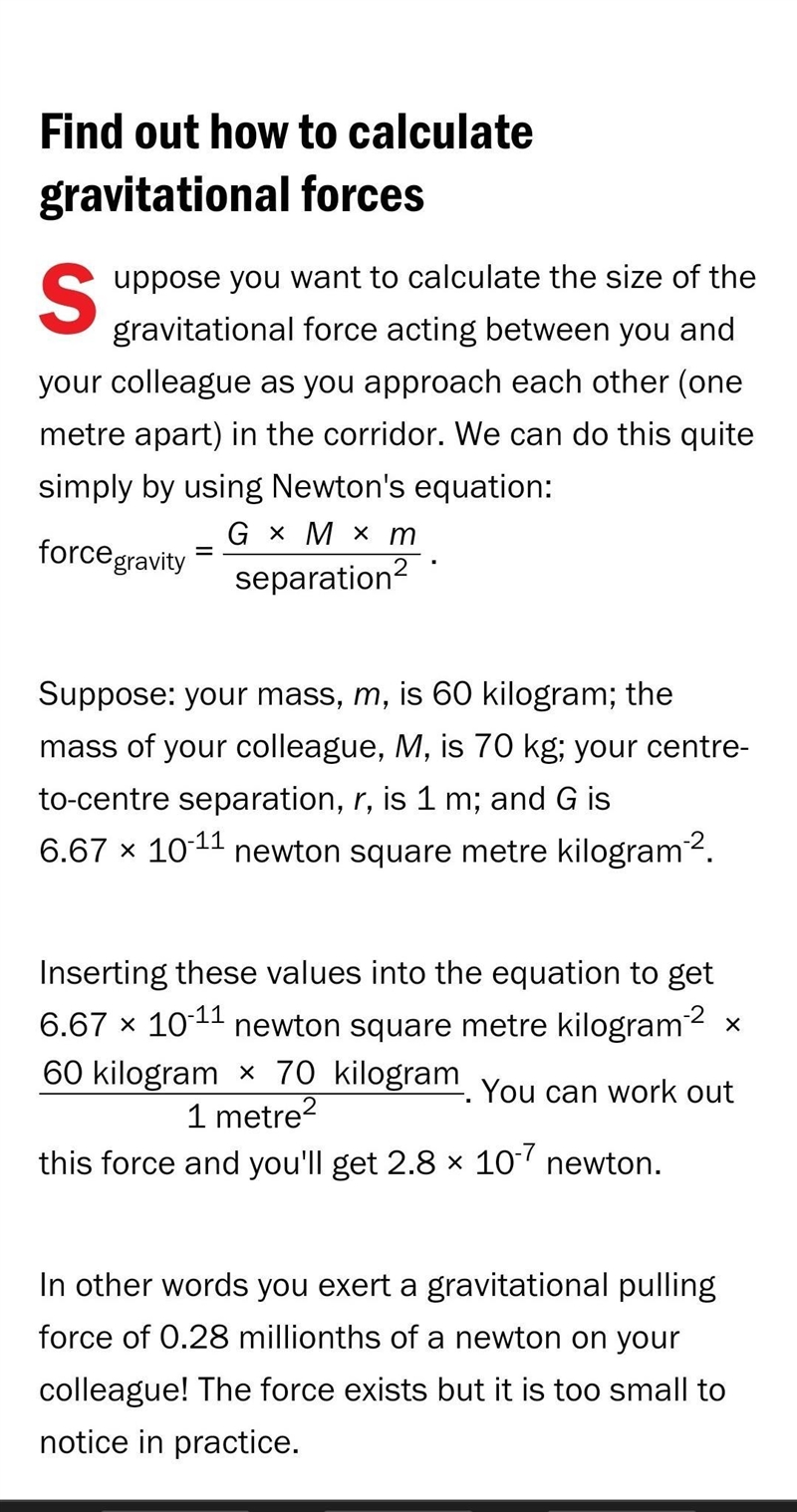 Calculate the force between two objects that have masses of 75. Kilograms and 2,100. Kilograms-example-1