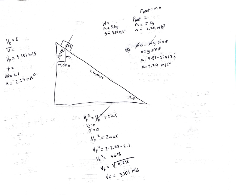 A 5.0 kg block is placed at the top of frictionless ramp that is inclined so that-example-1