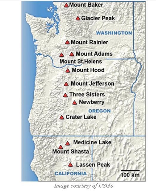 The image below shows numerous volcanic mountains in the Pacific Northwest. What is-example-1