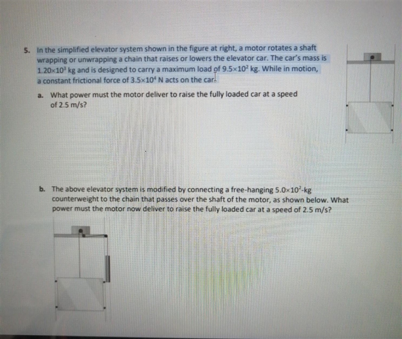 5. In the simplified elevator system shown in the figure at right, a motor rotates-example-1