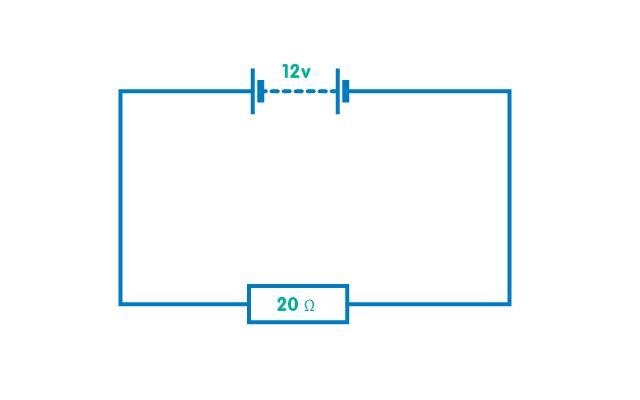 Calculate the current through the resistor in the circuit shown below.-example-1