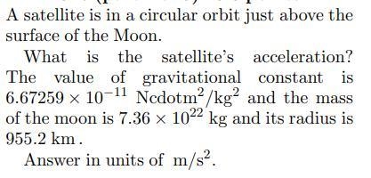 The image I've attached holds the question.What is the satellite’s speed?Answer in-example-1