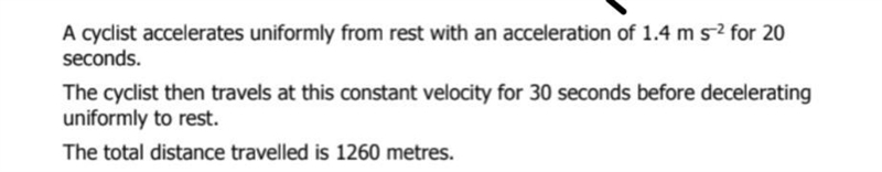 a)Sketch a velocity-time graph to show this information.b)Use the velocity-time graph-example-1