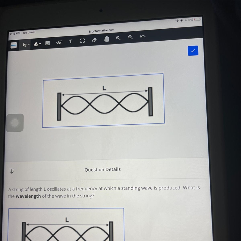 What is the wavelength of the wave in the string-example-1