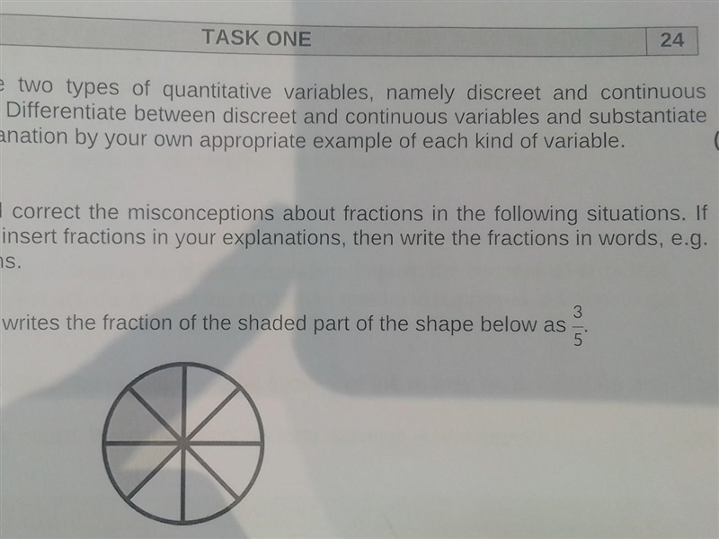 Identify and correct the misconception about fractions in the following situations-example-1