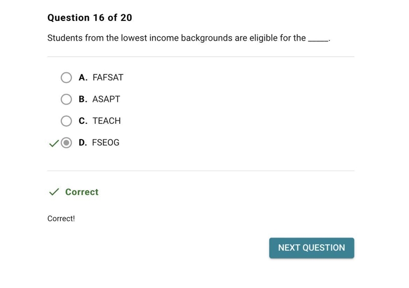 Students from the lowest income backgrounds are eligible for the _____.-example-1