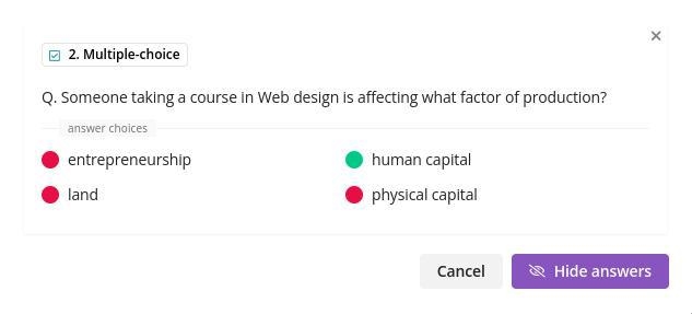 Someone taking a course in web design is affecting what factor of production?.-example-1